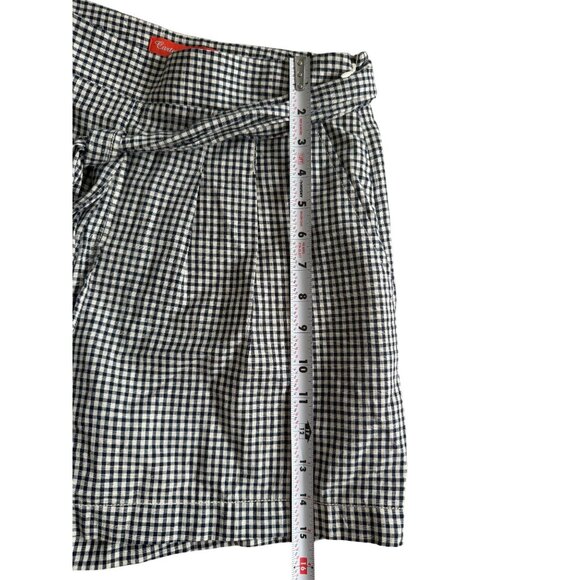 CARTONNIER by Anthropologie Black White Plaid High Rise Shorts size 0 - Picture 4 of 6